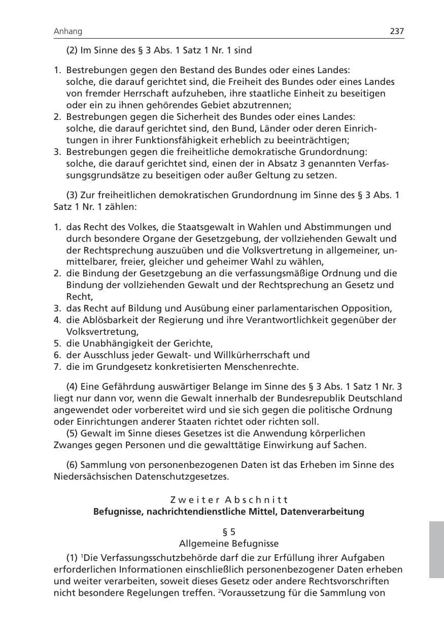 Seite 237 des Verfassungsschutzbericht 2008 Niedersachsen