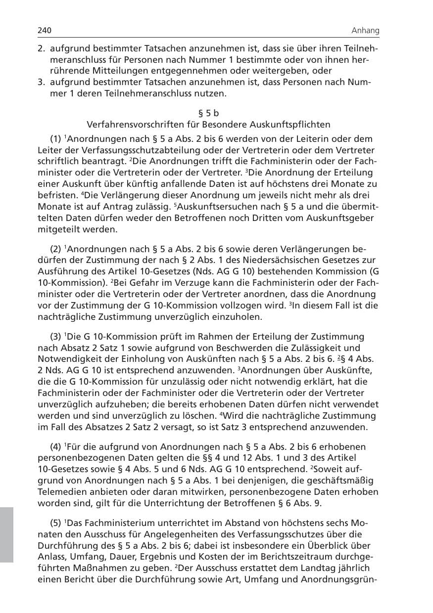 Seite 240 des Verfassungsschutzbericht 2008 Niedersachsen