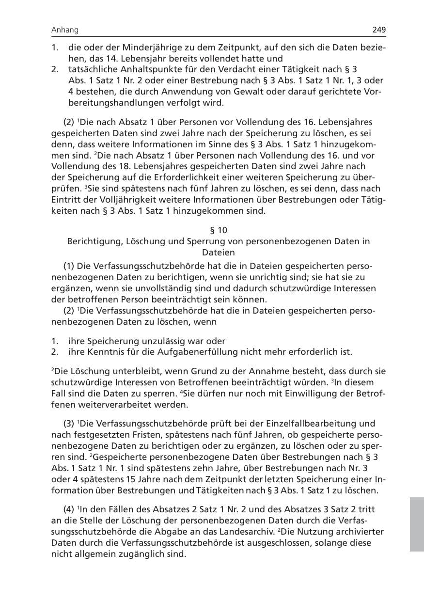 Seite 249 des Verfassungsschutzbericht 2008 Niedersachsen