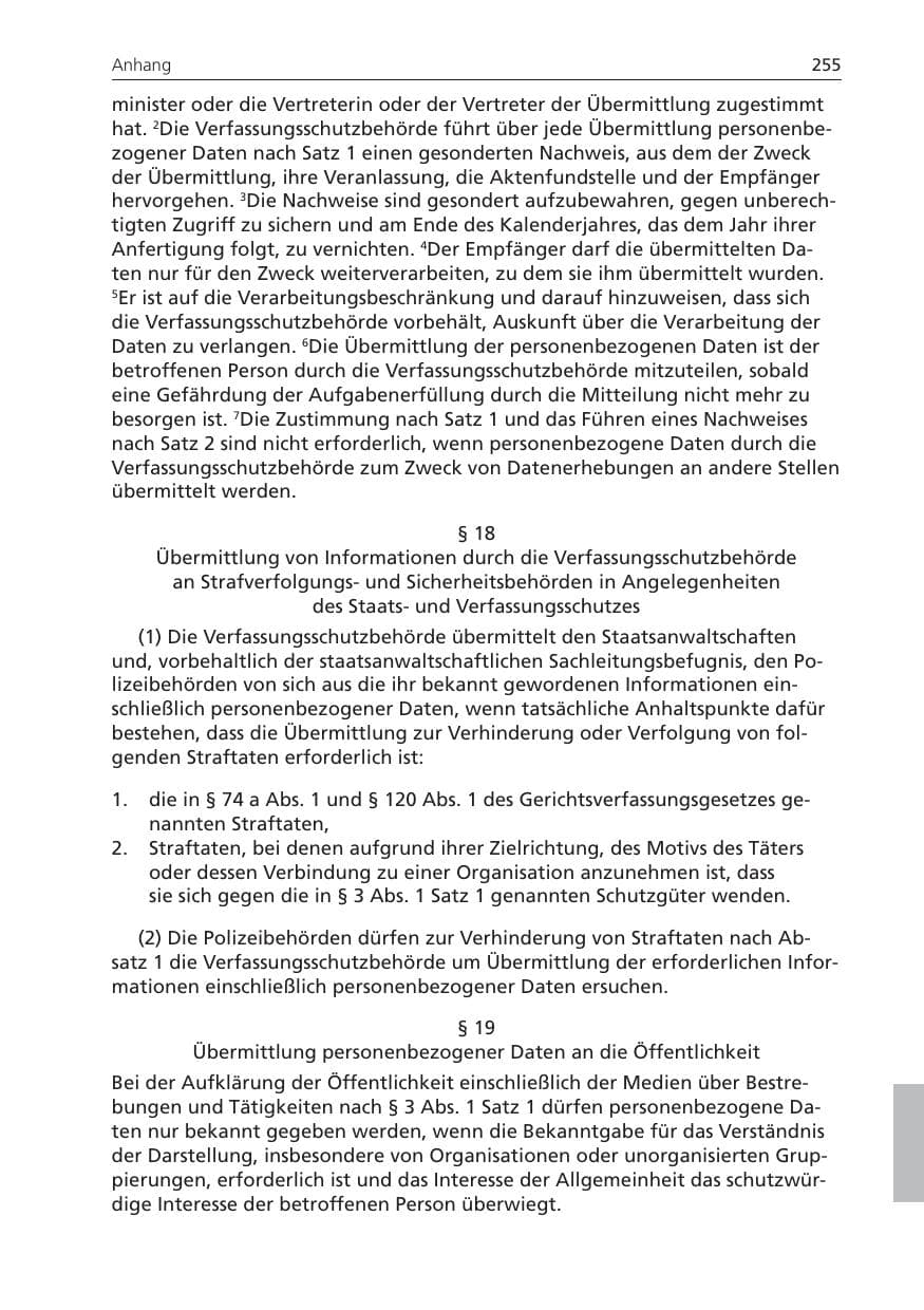 Seite 255 des Verfassungsschutzbericht 2008 Niedersachsen