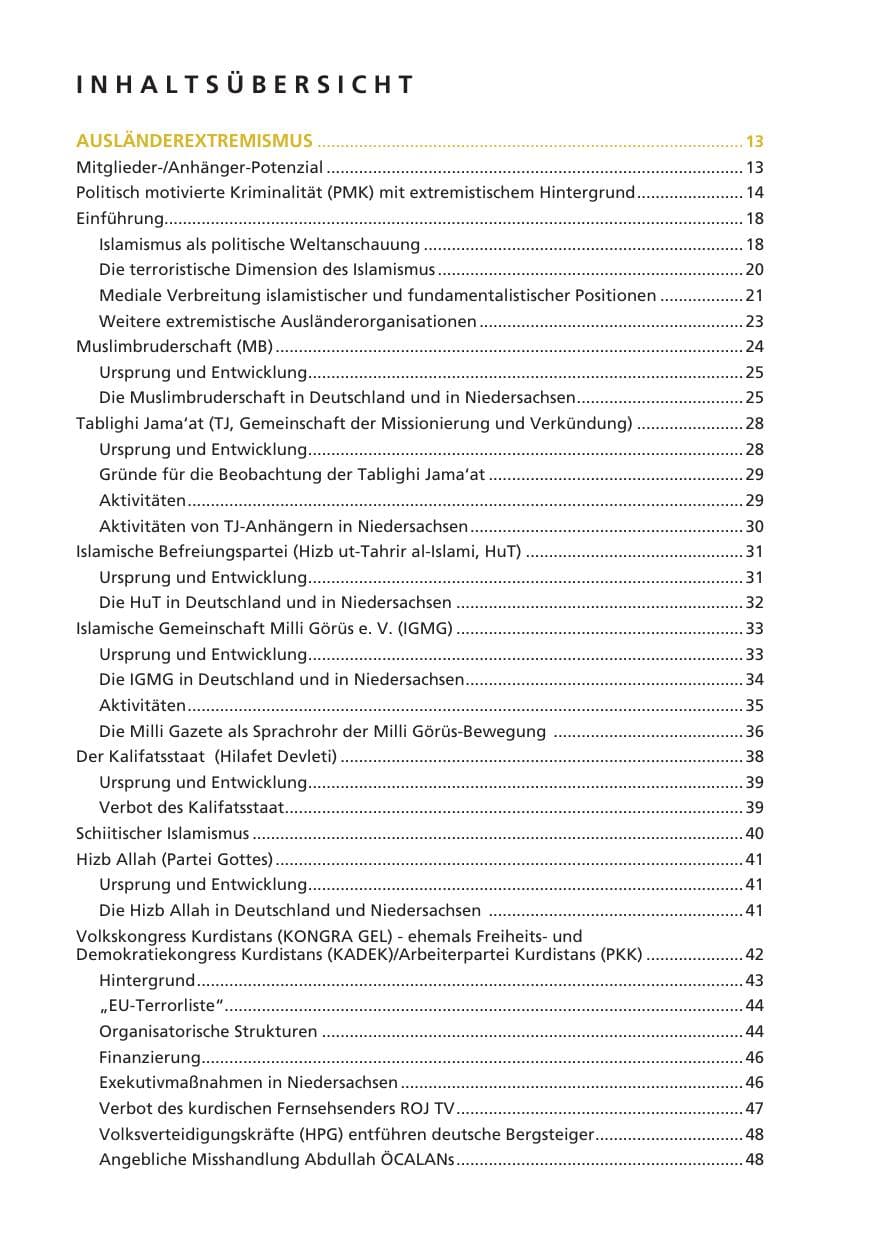 Seite 8 des Verfassungsschutzbericht 2008 Niedersachsen