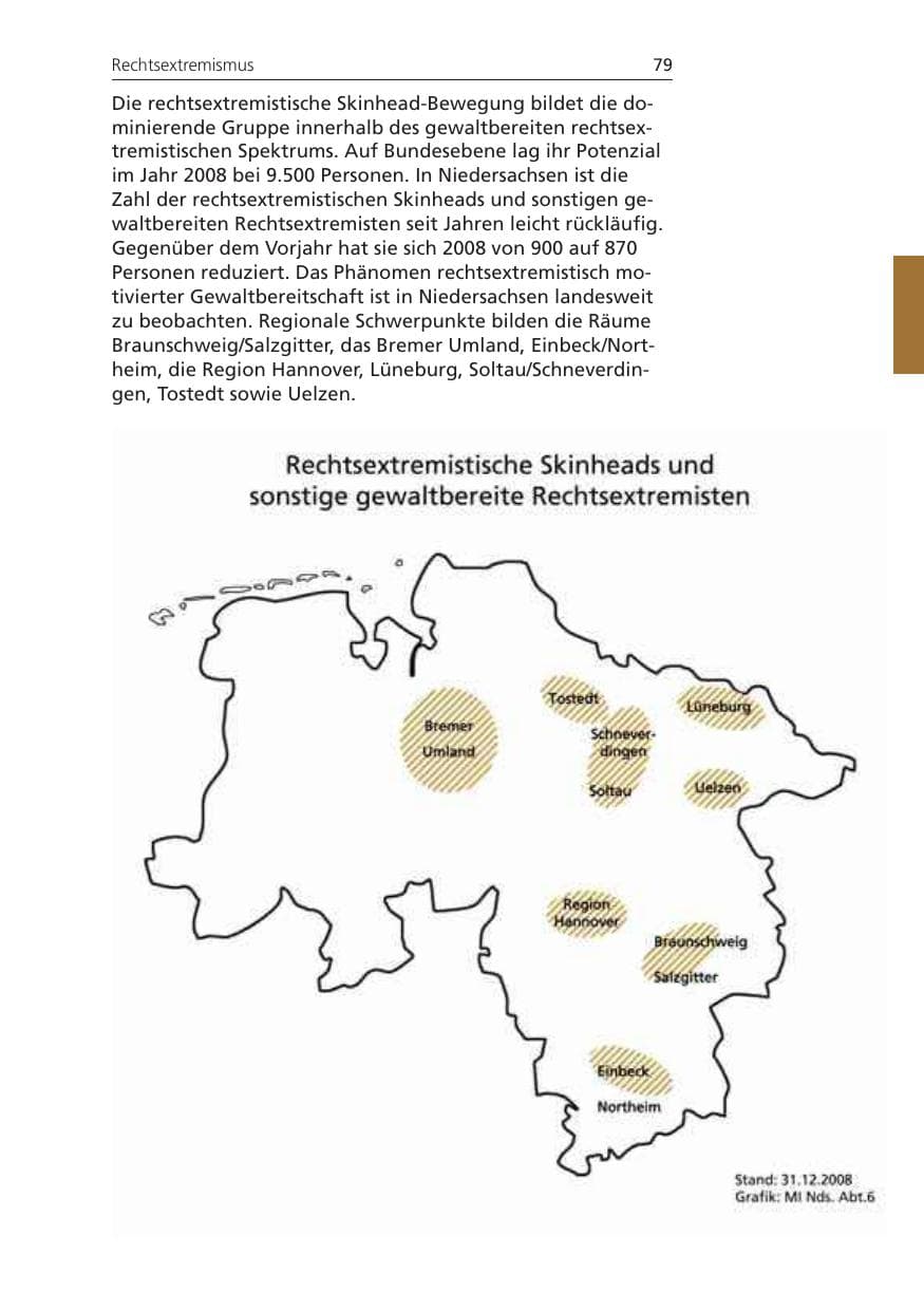 Seite 79 des Verfassungsschutzbericht 2008 Niedersachsen