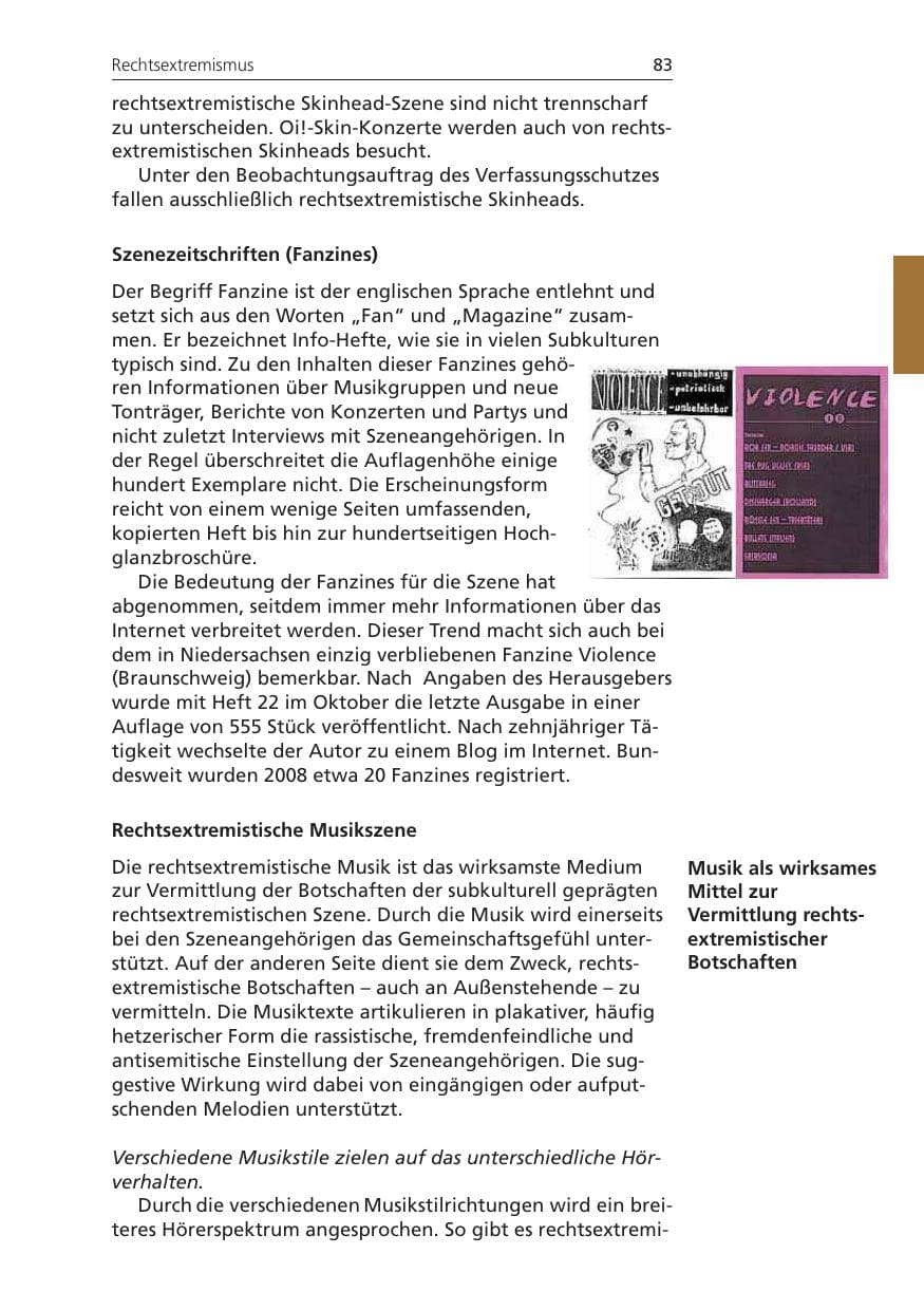 Seite 83 des Verfassungsschutzbericht 2008 Niedersachsen