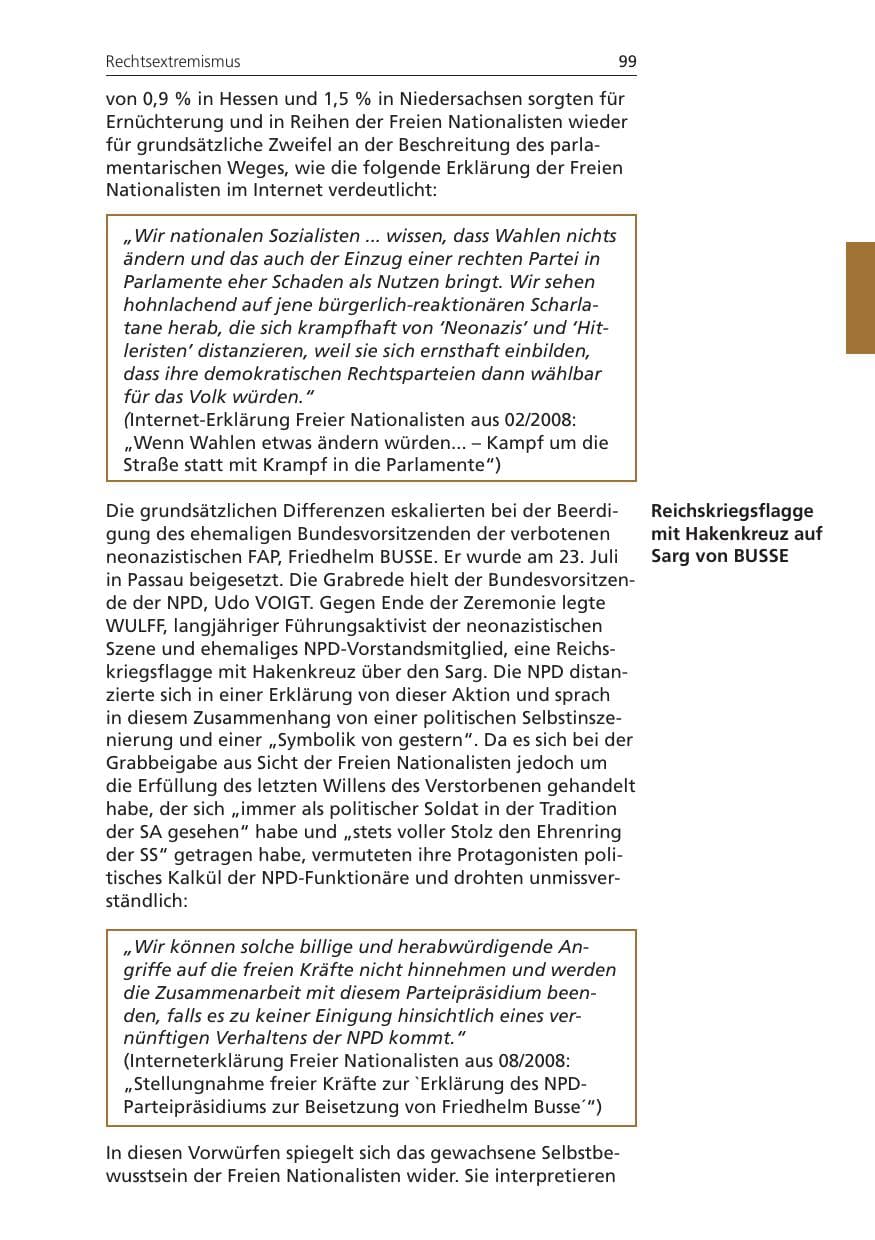 Seite 99 des Verfassungsschutzbericht 2008 Niedersachsen