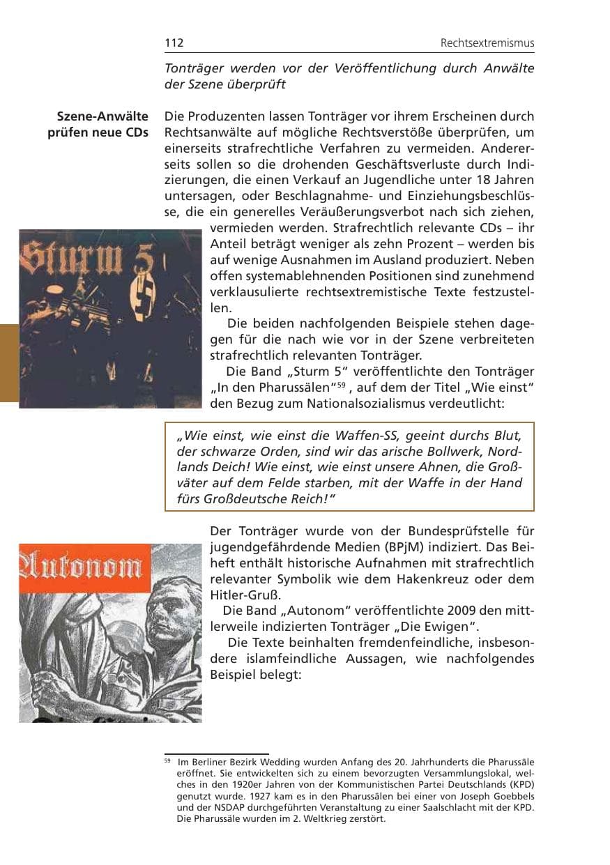 Seite 112 des Verfassungsschutzbericht 2009 Niedersachsen