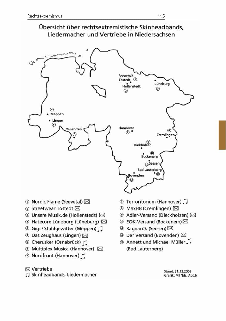 Seite 115 des Verfassungsschutzbericht 2009 Niedersachsen