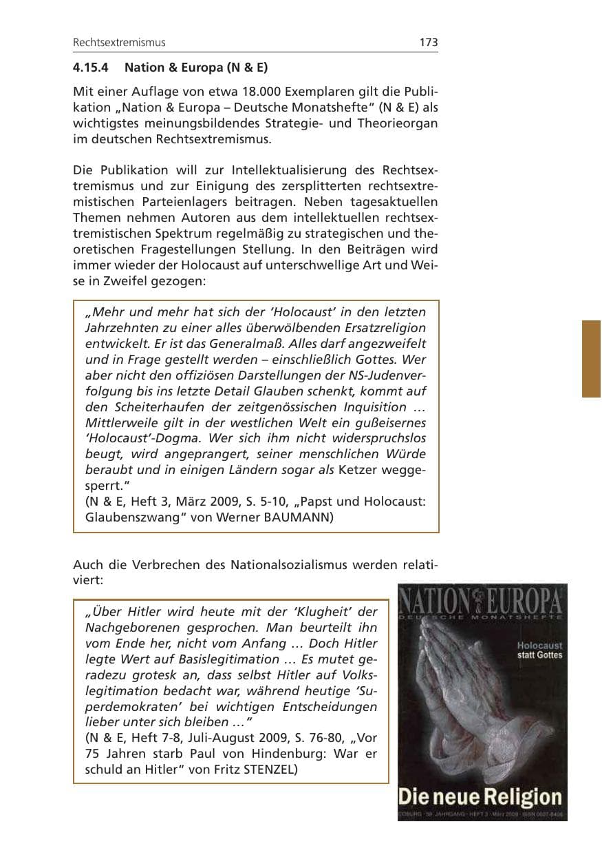 Seite 173 des Verfassungsschutzbericht 2009 Niedersachsen
