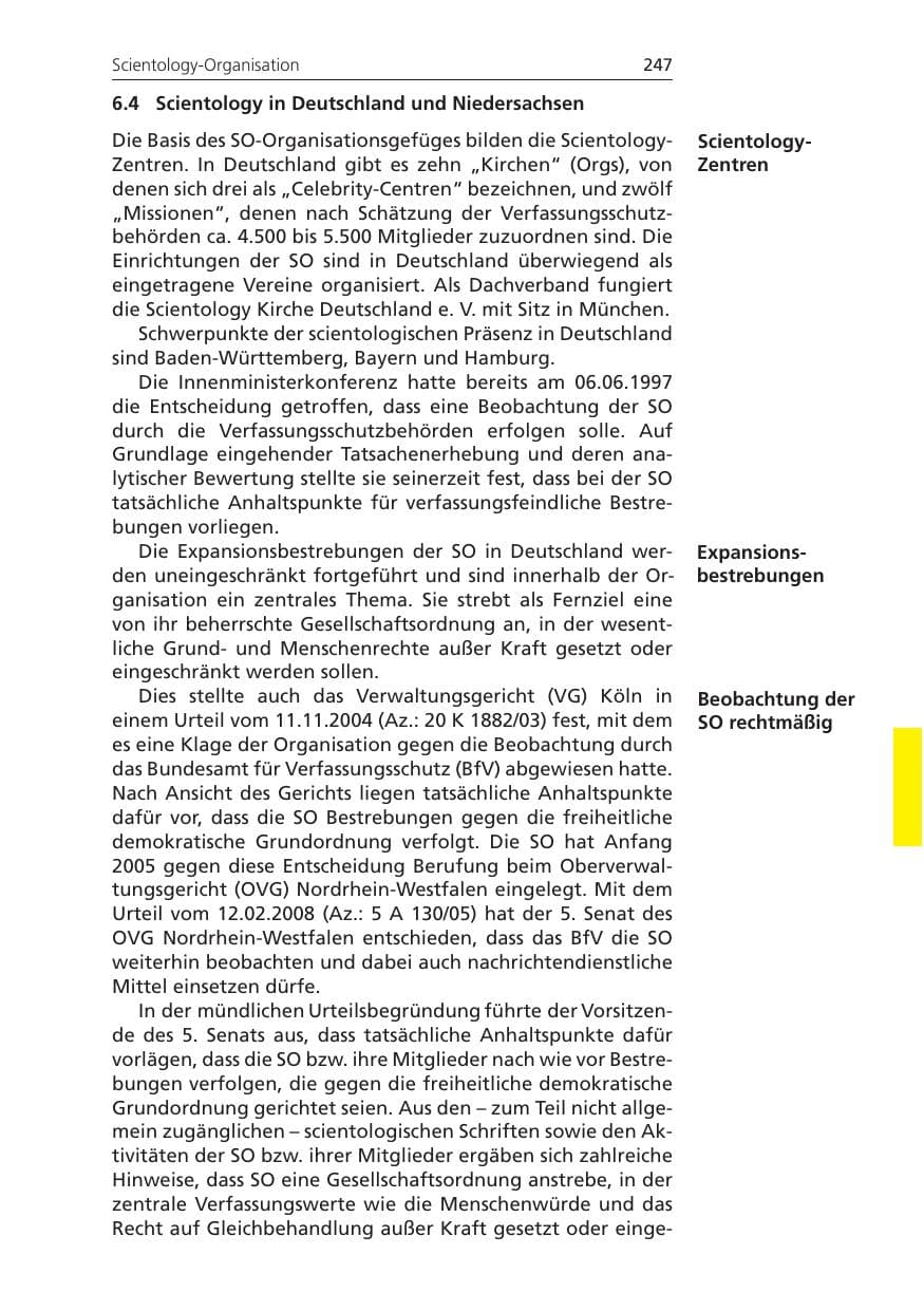 Seite 247 des Verfassungsschutzbericht 2009 Niedersachsen