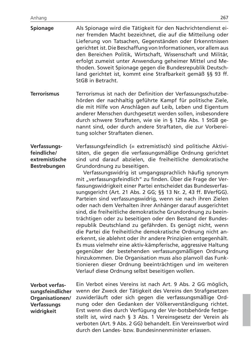 Seite 267 des Verfassungsschutzbericht 2009 Niedersachsen