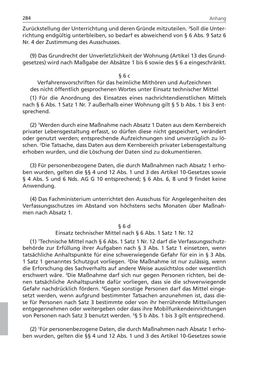 Seite 284 des Verfassungsschutzbericht 2009 Niedersachsen
