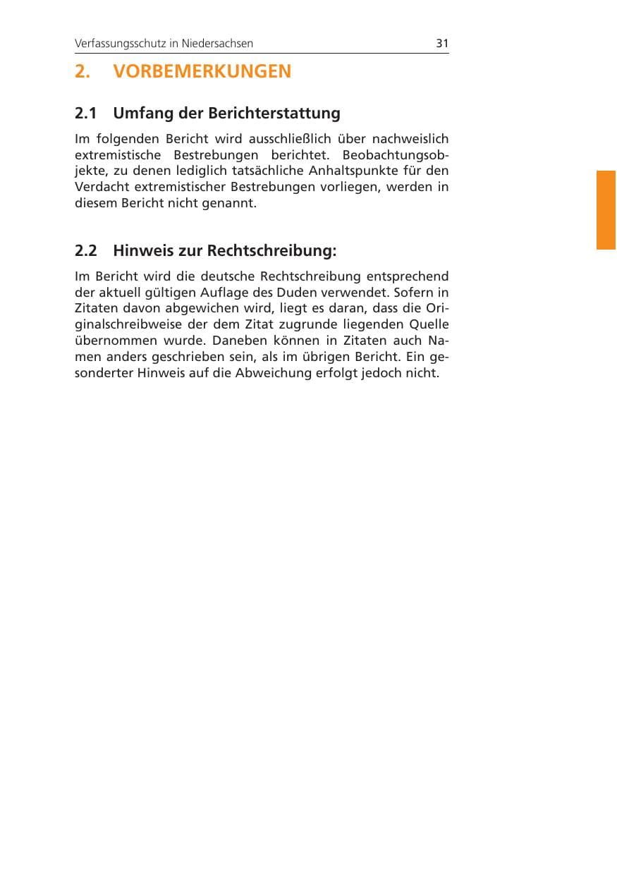 Seite 31 des Verfassungsschutzbericht 2009 Niedersachsen