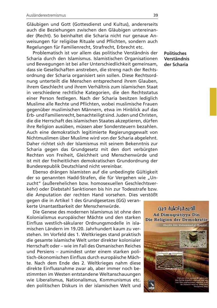 Seite 39 des Verfassungsschutzbericht 2009 Niedersachsen