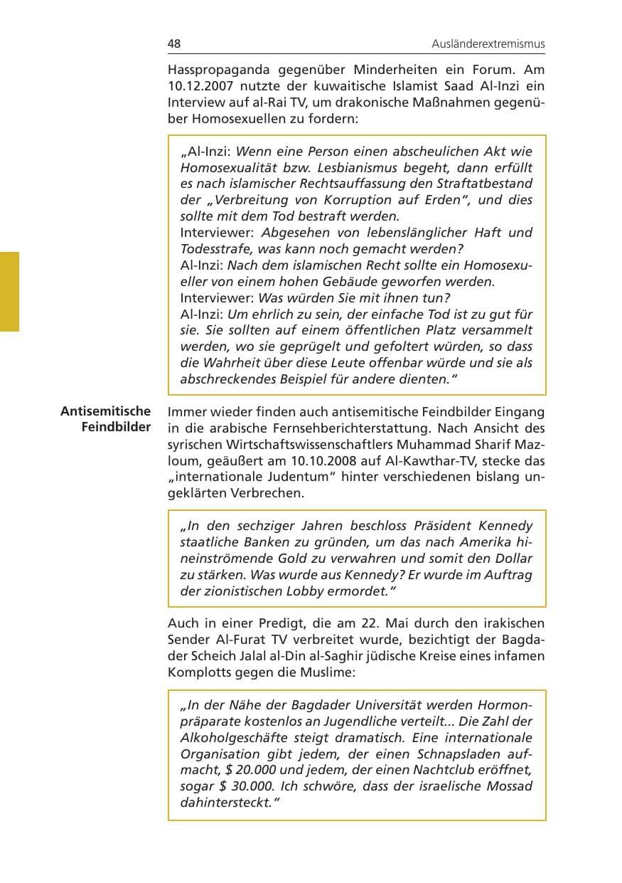 Seite 48 des Verfassungsschutzbericht 2009 Niedersachsen