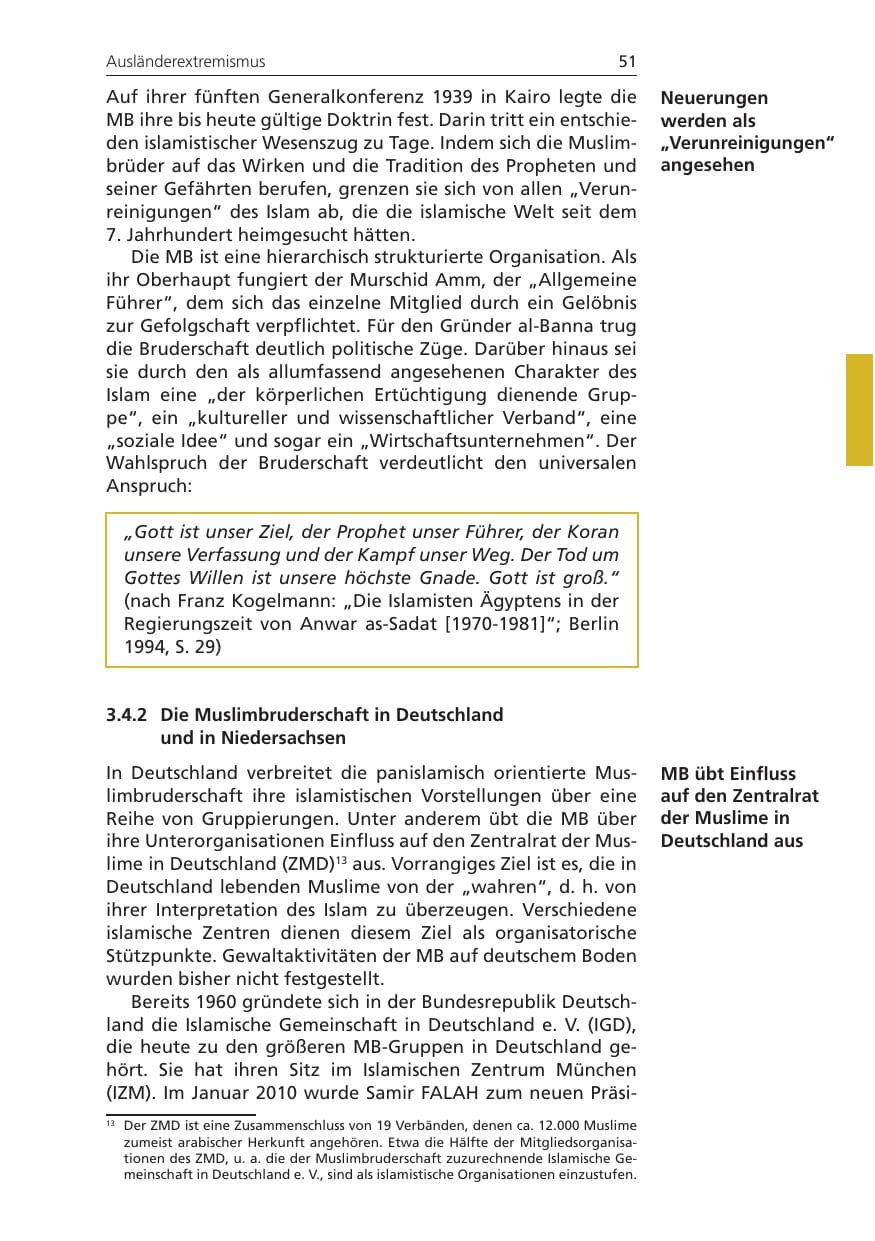 Seite 51 des Verfassungsschutzbericht 2009 Niedersachsen