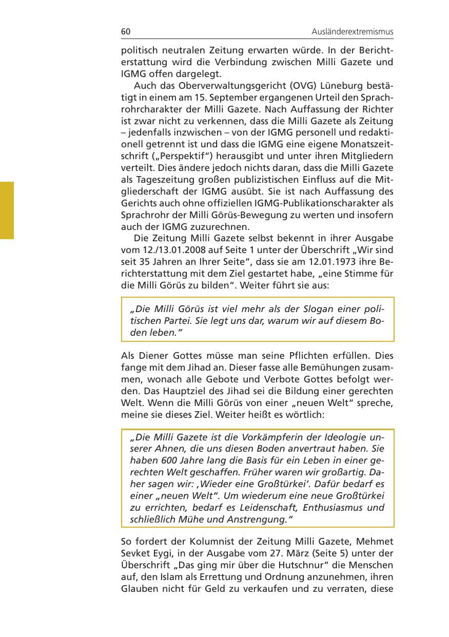 Seite 60 des Verfassungsschutzbericht 2009 Niedersachsen