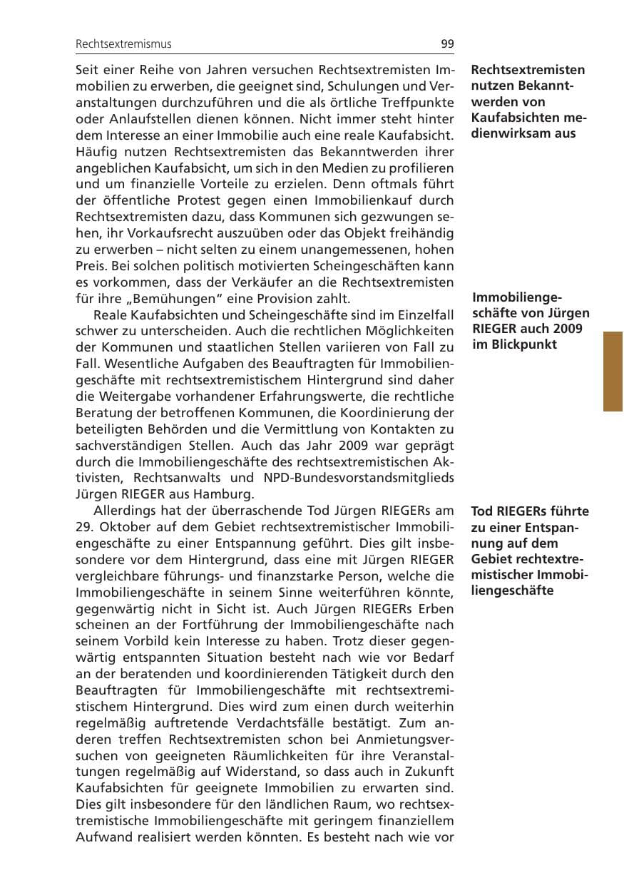 Seite 99 des Verfassungsschutzbericht 2009 Niedersachsen