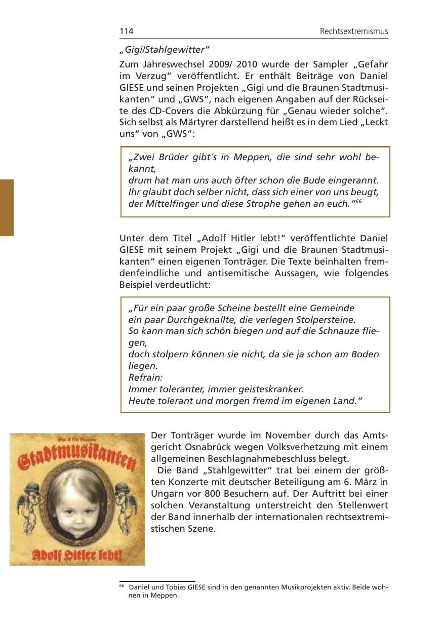 Seite 114 des Verfassungsschutzbericht 2010 Niedersachsen