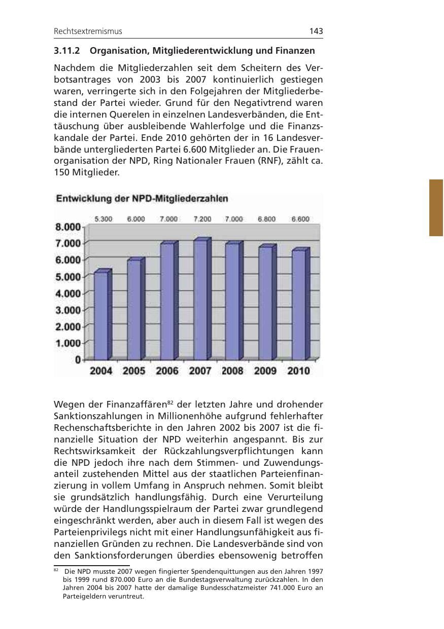 Seite 143 des Verfassungsschutzbericht 2010 Niedersachsen