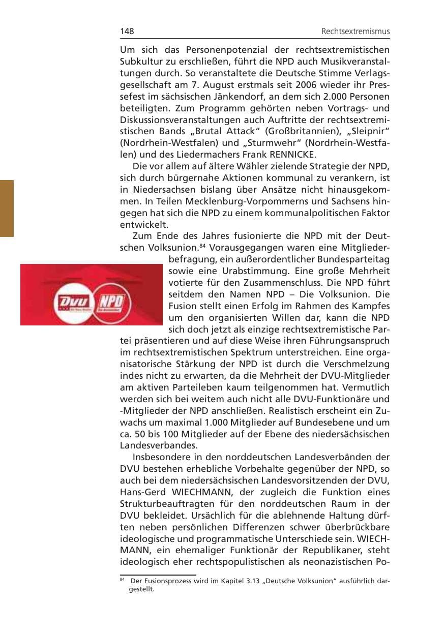Seite 148 des Verfassungsschutzbericht 2010 Niedersachsen