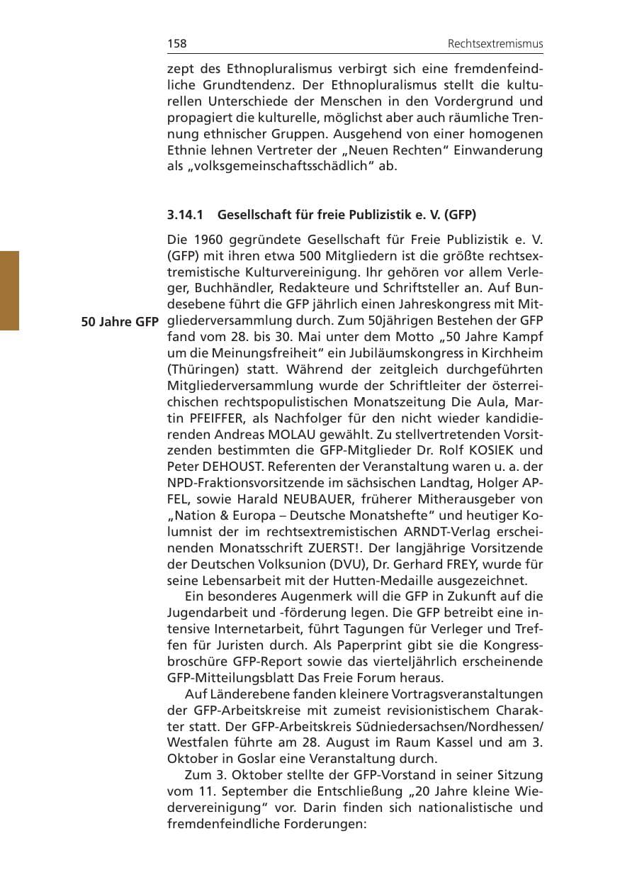 Seite 158 des Verfassungsschutzbericht 2010 Niedersachsen