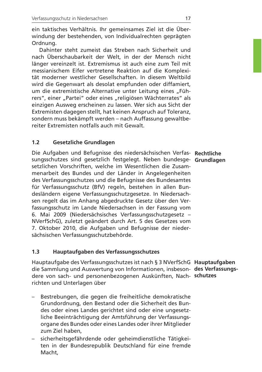 Seite 17 des Verfassungsschutzbericht 2010 Niedersachsen