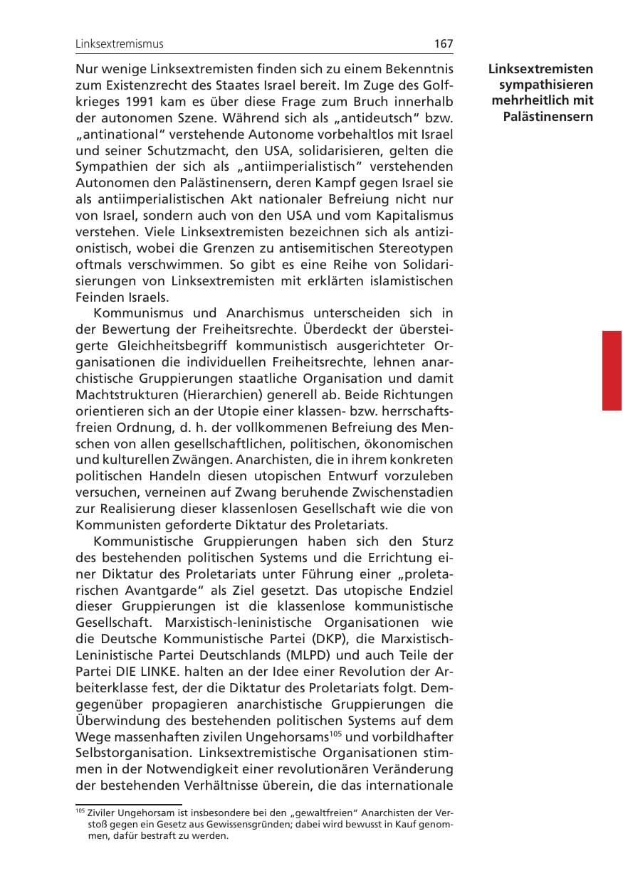 Seite 167 des Verfassungsschutzbericht 2010 Niedersachsen