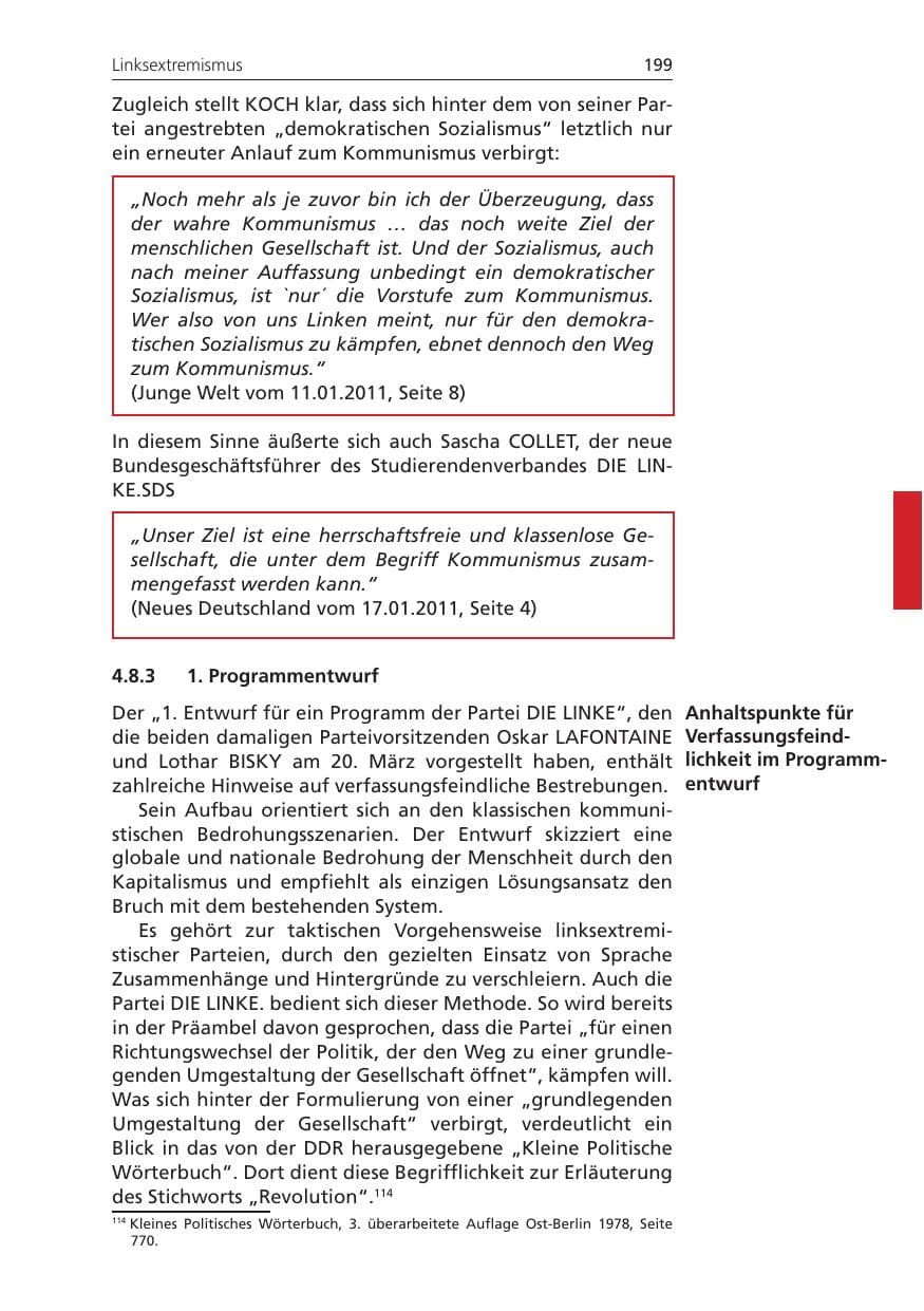 Seite 199 des Verfassungsschutzbericht 2010 Niedersachsen