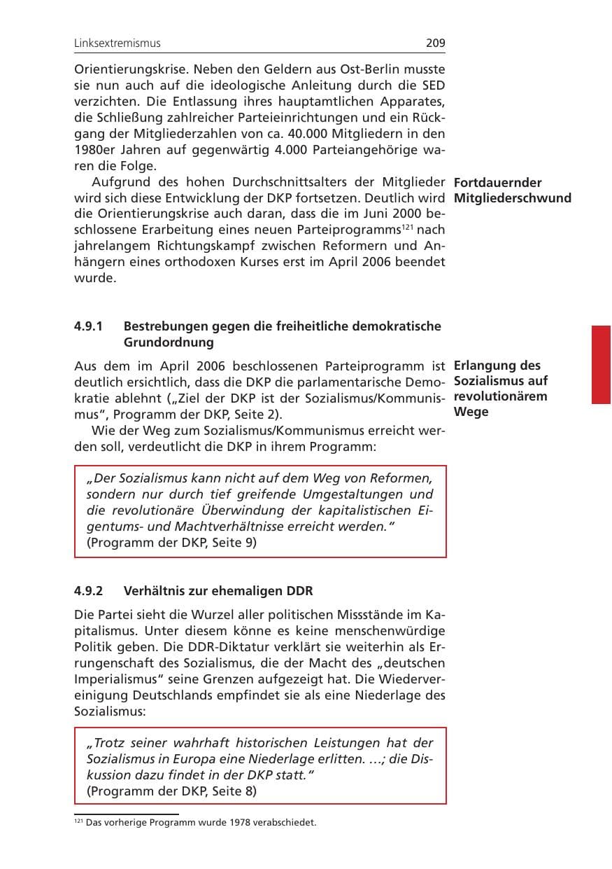 Seite 209 des Verfassungsschutzbericht 2010 Niedersachsen