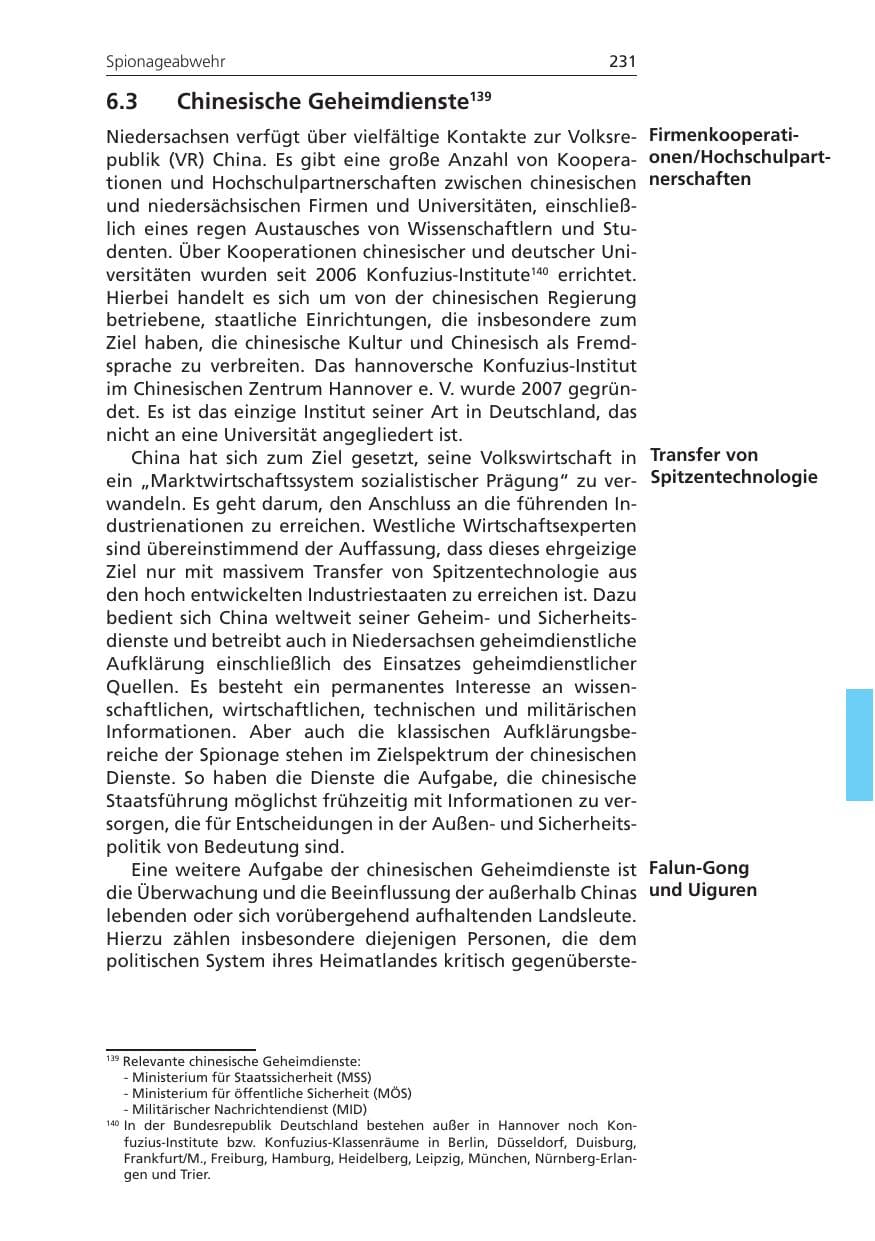 Seite 231 des Verfassungsschutzbericht 2010 Niedersachsen