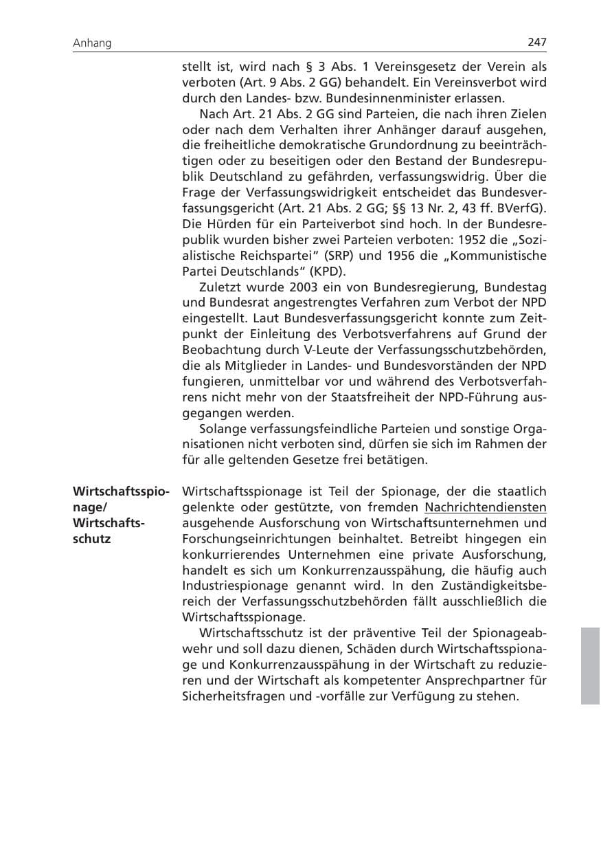 Seite 247 des Verfassungsschutzbericht 2010 Niedersachsen