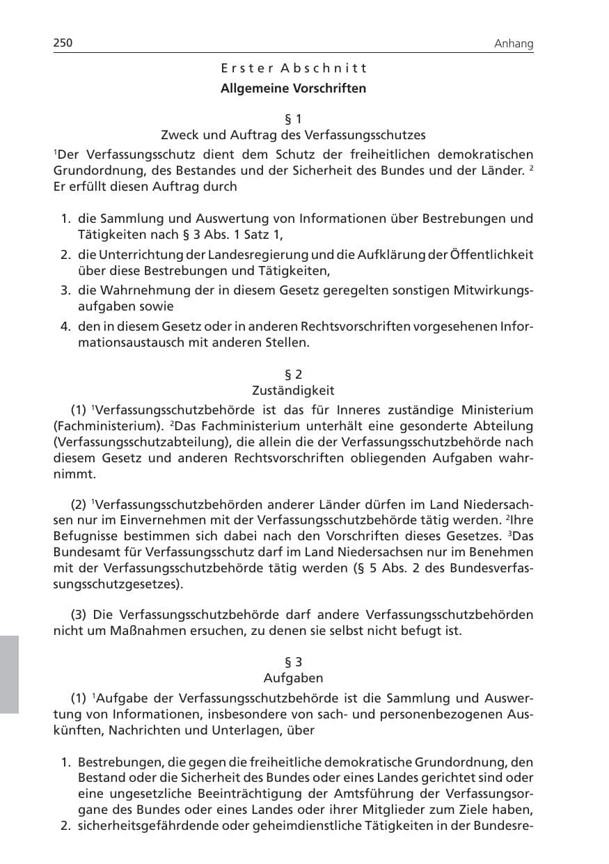 Seite 250 des Verfassungsschutzbericht 2010 Niedersachsen