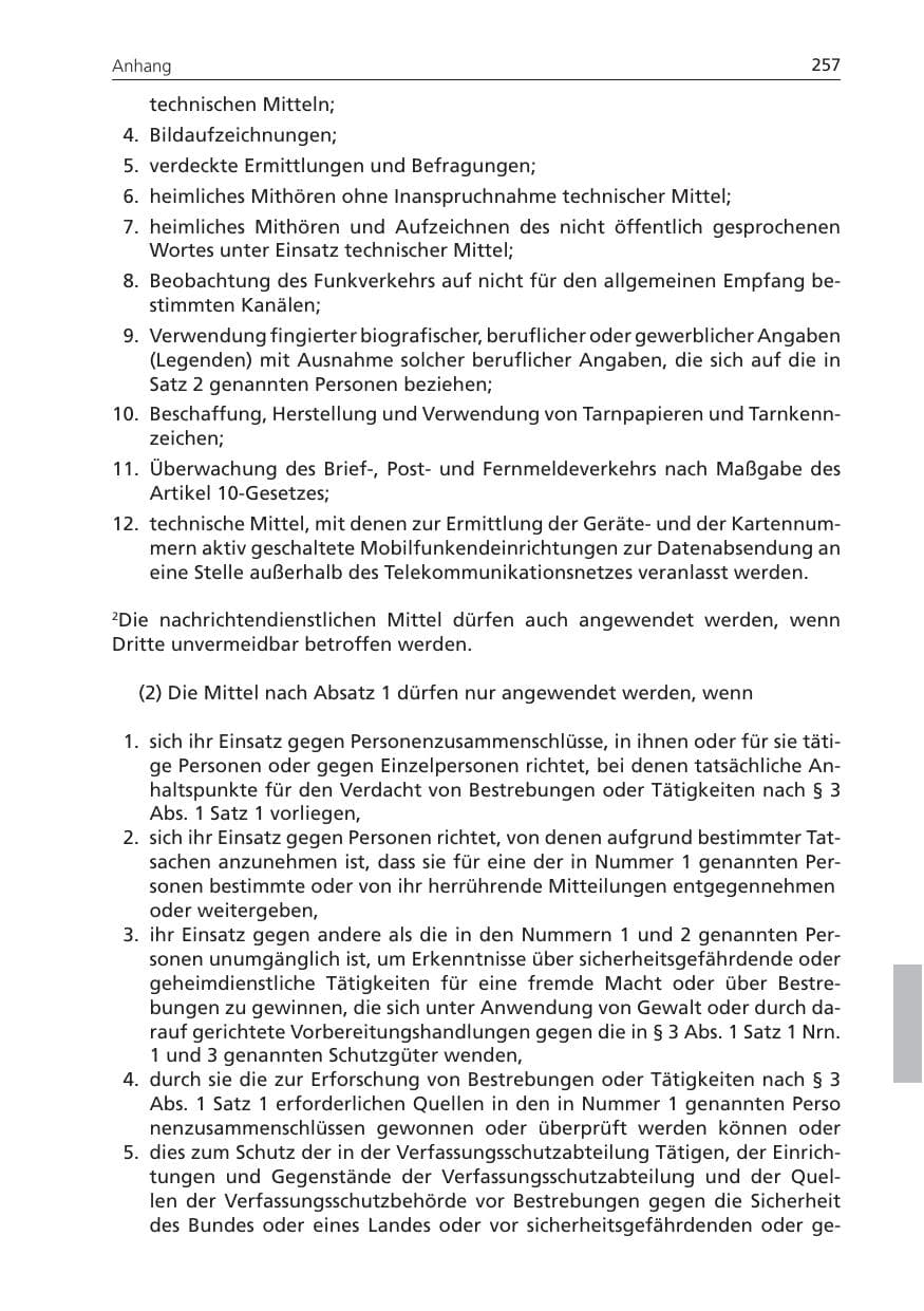 Seite 257 des Verfassungsschutzbericht 2010 Niedersachsen