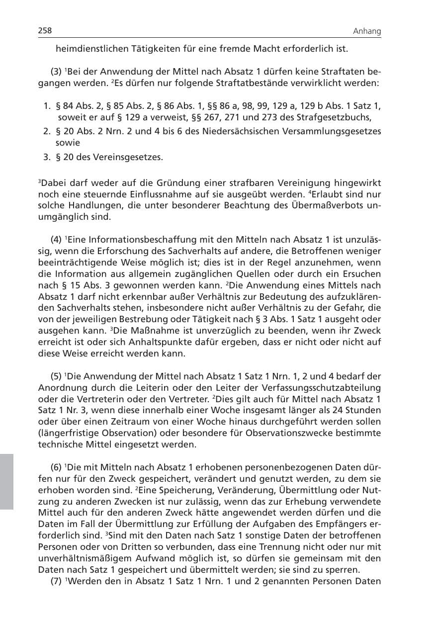 Seite 258 des Verfassungsschutzbericht 2010 Niedersachsen