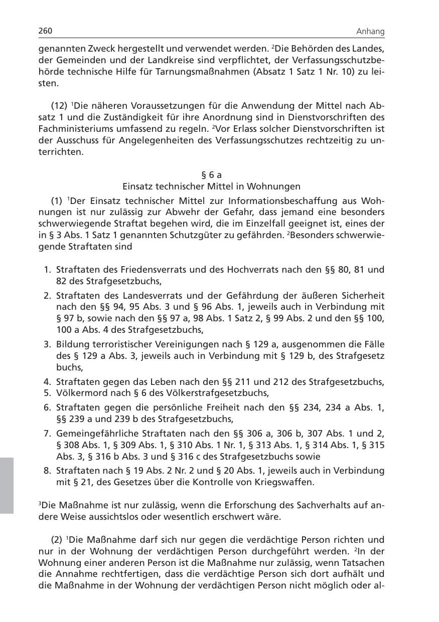 Seite 260 des Verfassungsschutzbericht 2010 Niedersachsen