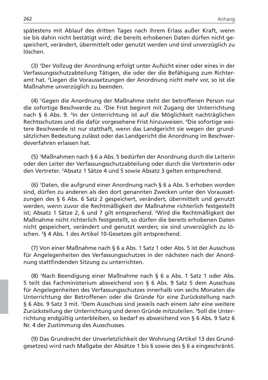 Seite 262 des Verfassungsschutzbericht 2010 Niedersachsen