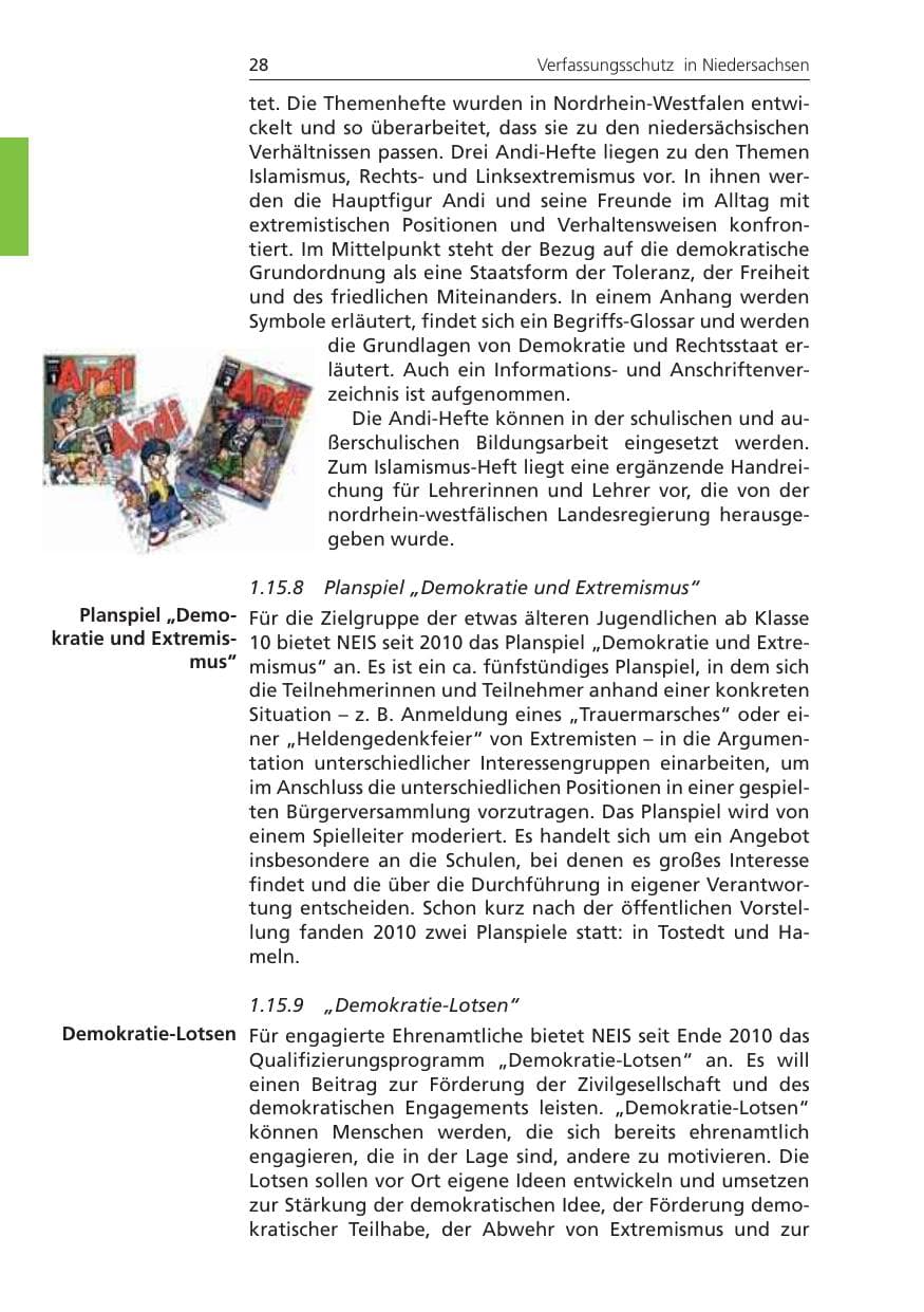 Seite 28 des Verfassungsschutzbericht 2010 Niedersachsen