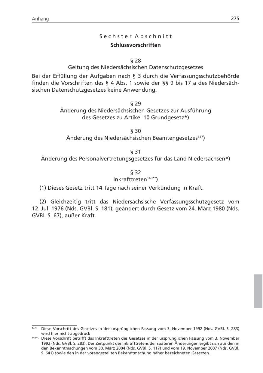 Seite 275 des Verfassungsschutzbericht 2010 Niedersachsen
