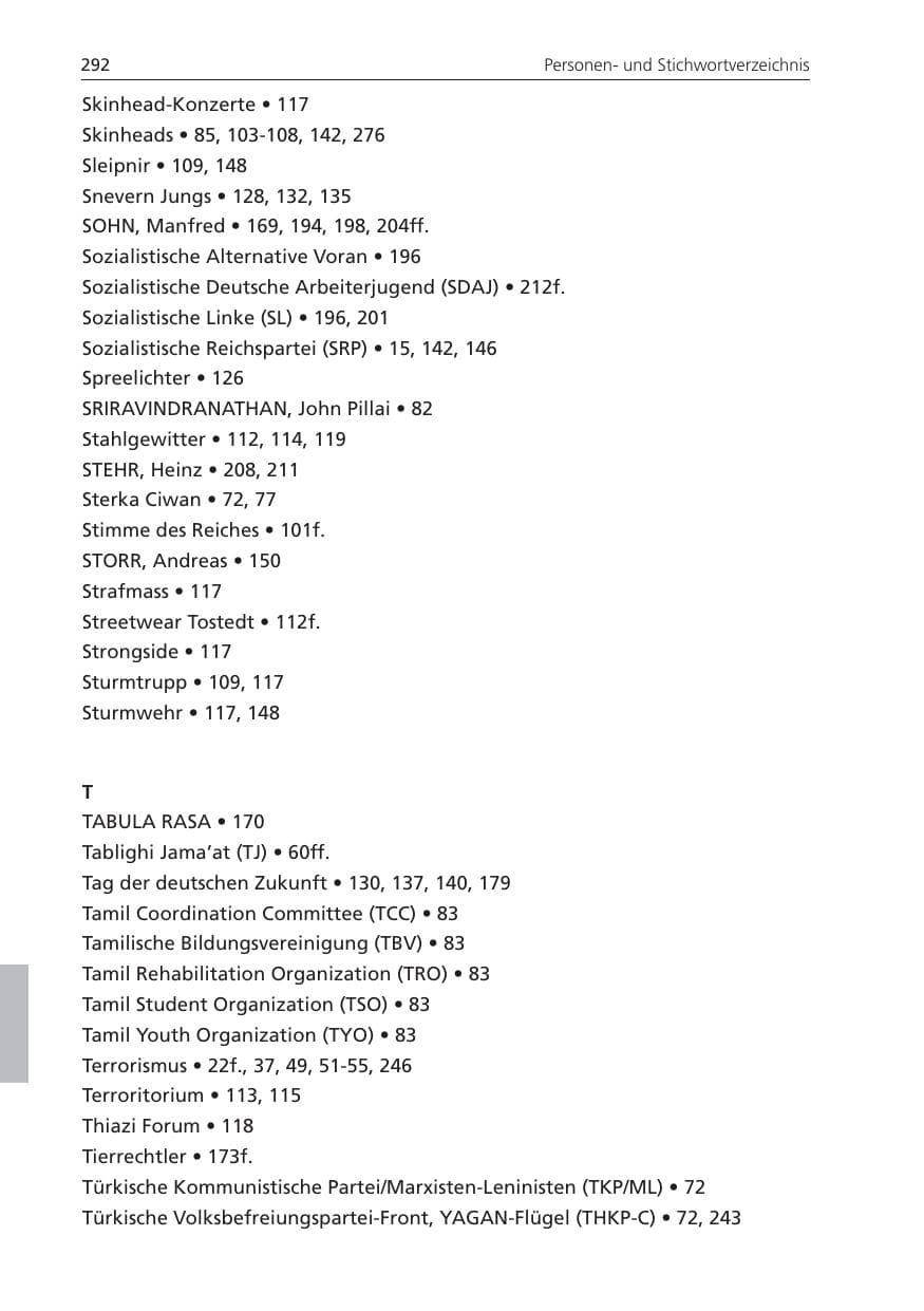 Seite 292 des Verfassungsschutzbericht 2010 Niedersachsen