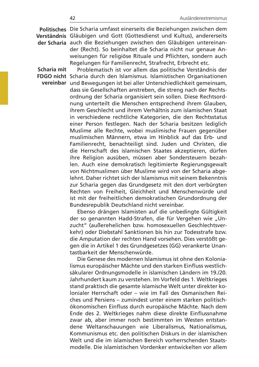 Seite 42 des Verfassungsschutzbericht 2010 Niedersachsen