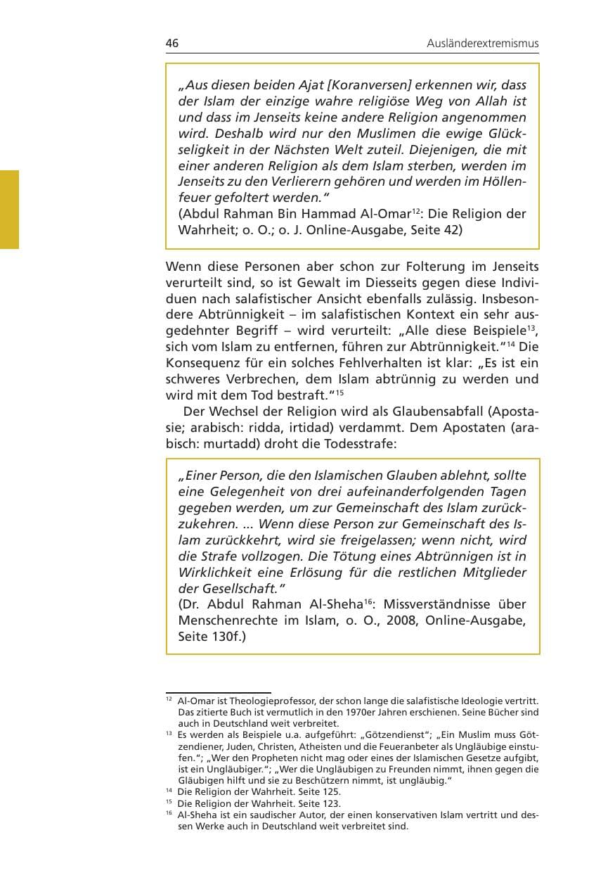 Seite 46 des Verfassungsschutzbericht 2010 Niedersachsen