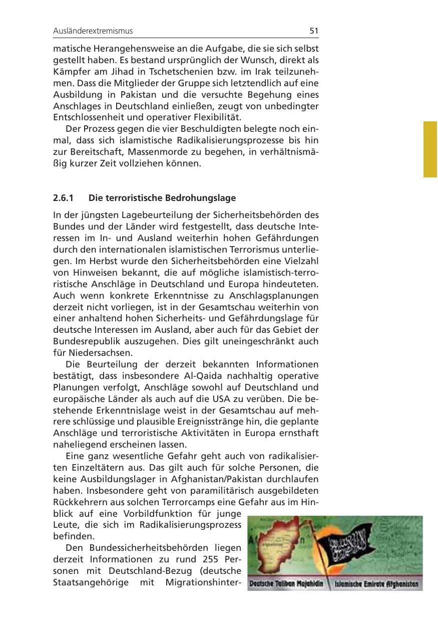 Seite 51 des Verfassungsschutzbericht 2010 Niedersachsen