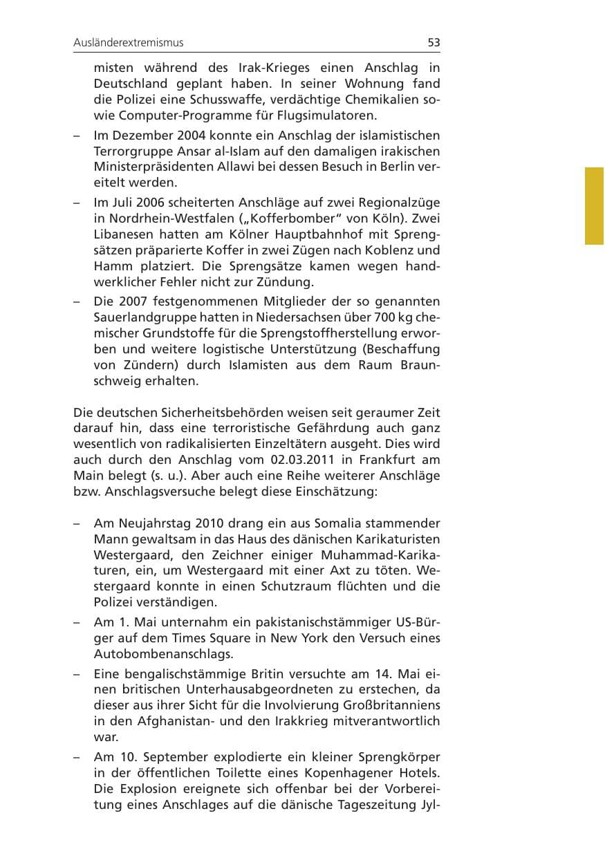 Seite 53 des Verfassungsschutzbericht 2010 Niedersachsen