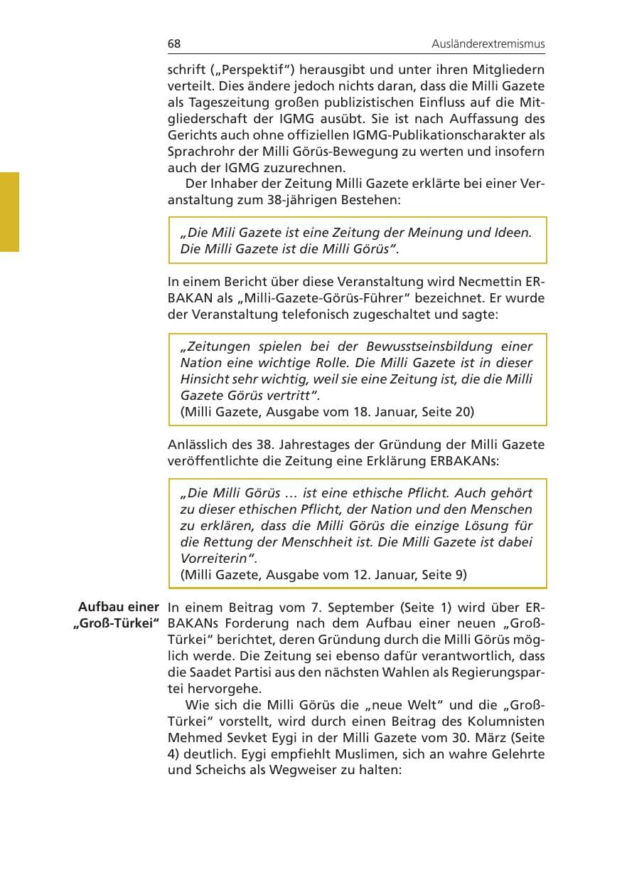 Seite 68 des Verfassungsschutzbericht 2010 Niedersachsen