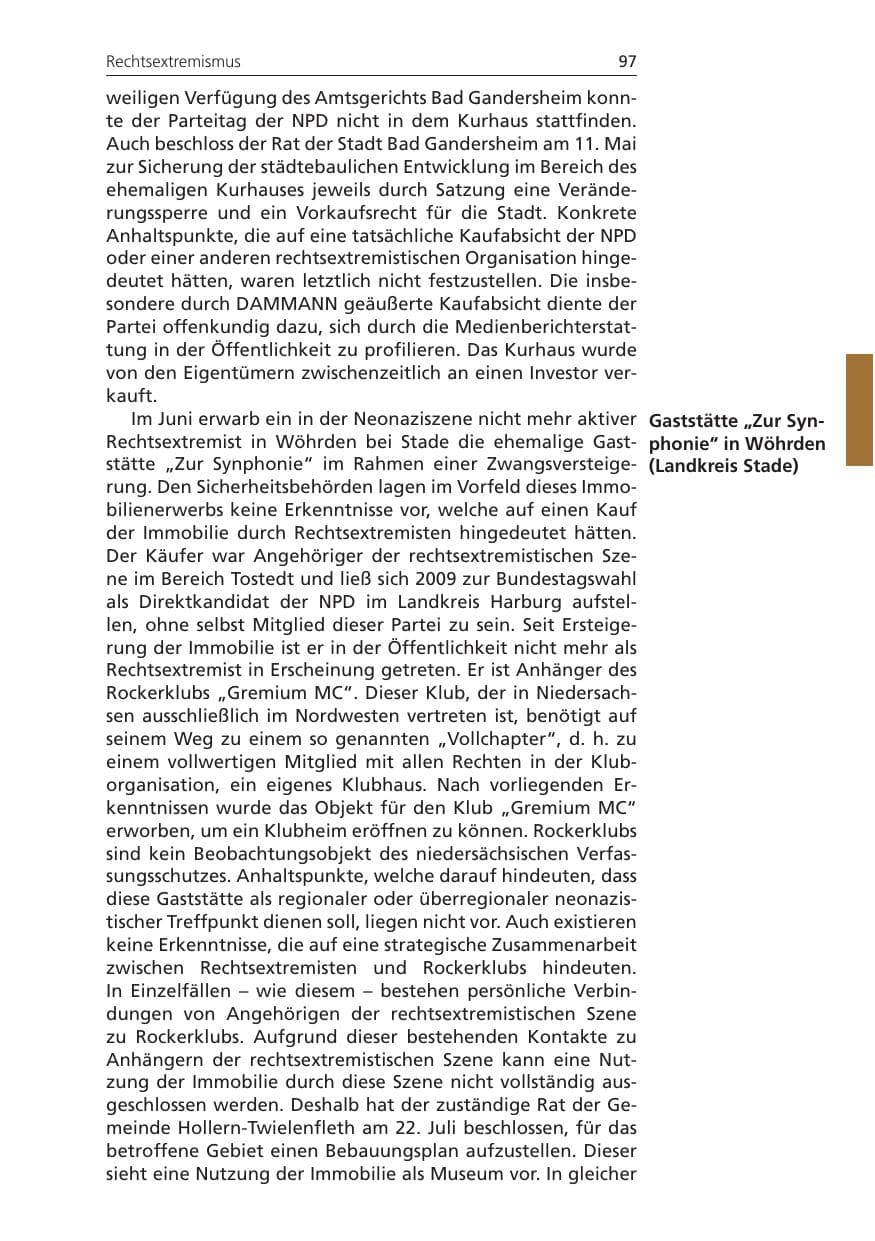 Seite 97 des Verfassungsschutzbericht 2010 Niedersachsen