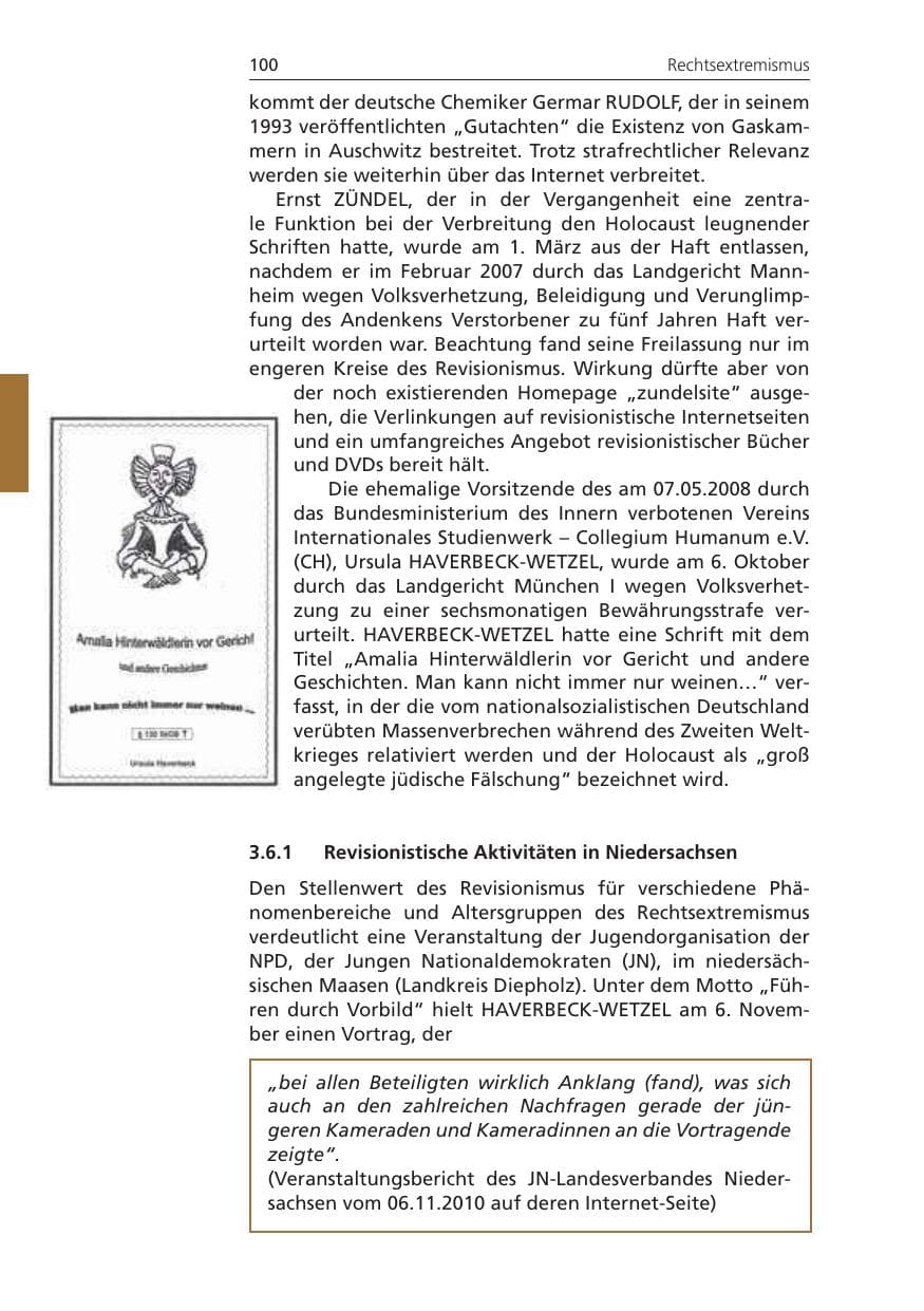 Seite 100 des Verfassungsschutzbericht 2010 Niedersachsen