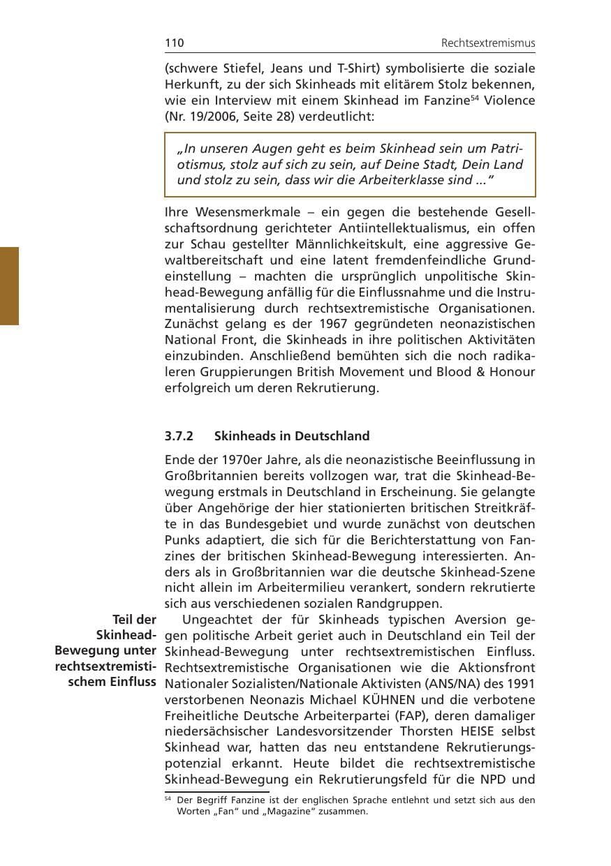 Seite 110 des Verfassungsschutzbericht 2011 Niedersachsen