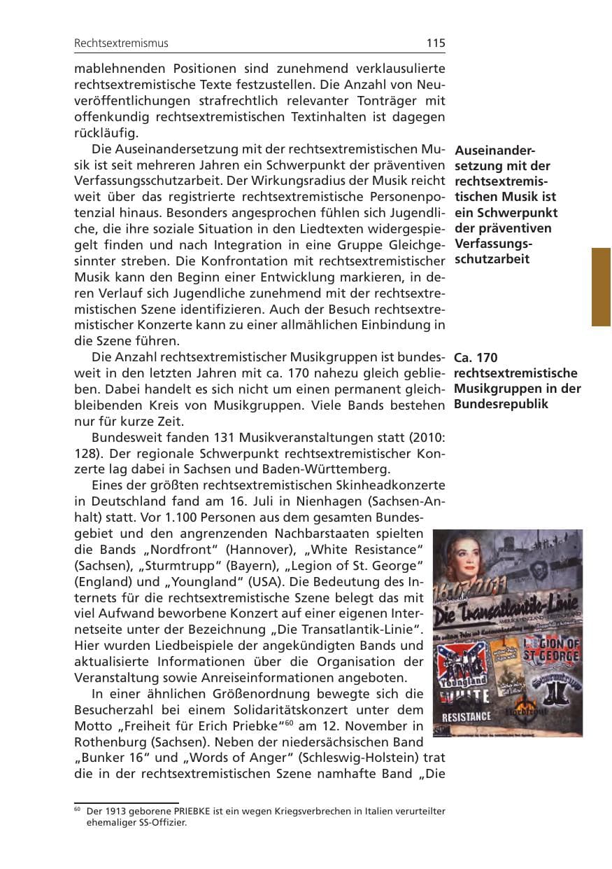 Seite 115 des Verfassungsschutzbericht 2011 Niedersachsen