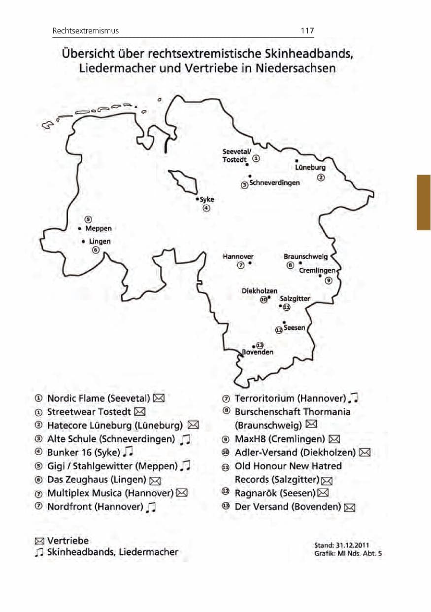 Seite 117 des Verfassungsschutzbericht 2011 Niedersachsen
