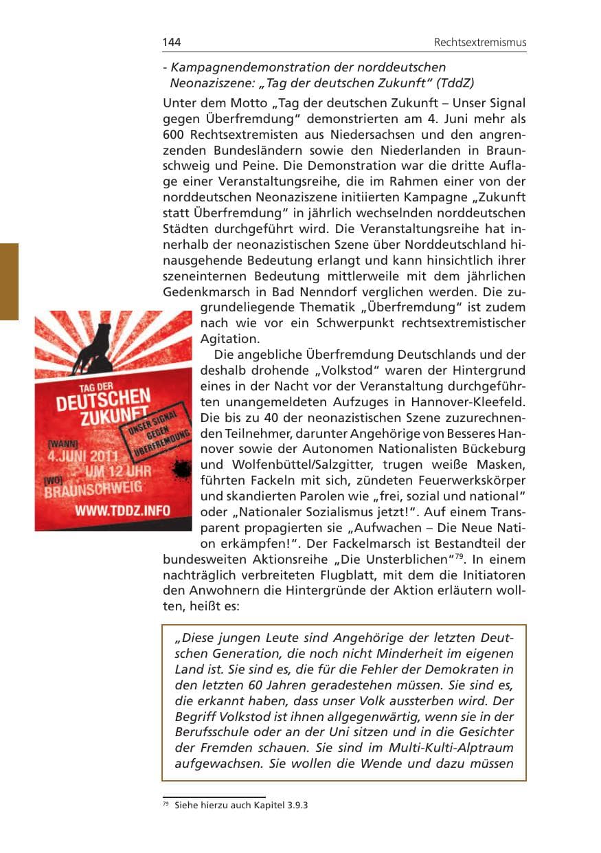 Seite 144 des Verfassungsschutzbericht 2011 Niedersachsen