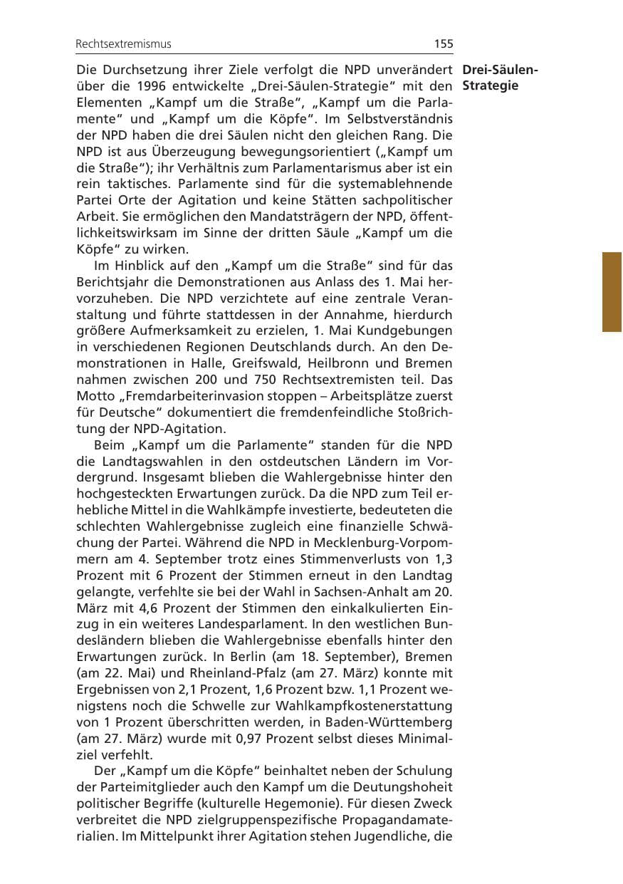 Seite 155 des Verfassungsschutzbericht 2011 Niedersachsen